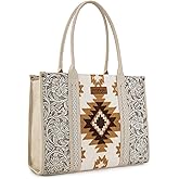 Montana West × Wrangler Aztec Tote Bag for Women Western Shoulder Purse Top Handle Handbag