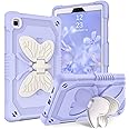 YINLAI Case for Samsung Galaxy Tab A7 Lite, Galaxy Tab A7 Lite Case 8.7 inch Kids Girls Silicone Butterfly Shockproof Protective Tablet Cover with Kickstand for Tab A7 Lite SM-T225/T220/T227, Purple