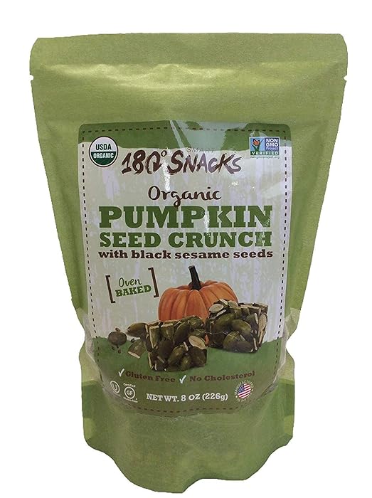 Organic Pumpkin Seed Crunch with Black Sesame Seeds, Oven Baked Net Wt 8oz (1)
