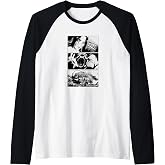 Attack on Titan Season 3 Stacked Scenes Black and White Raglan Baseball Tee