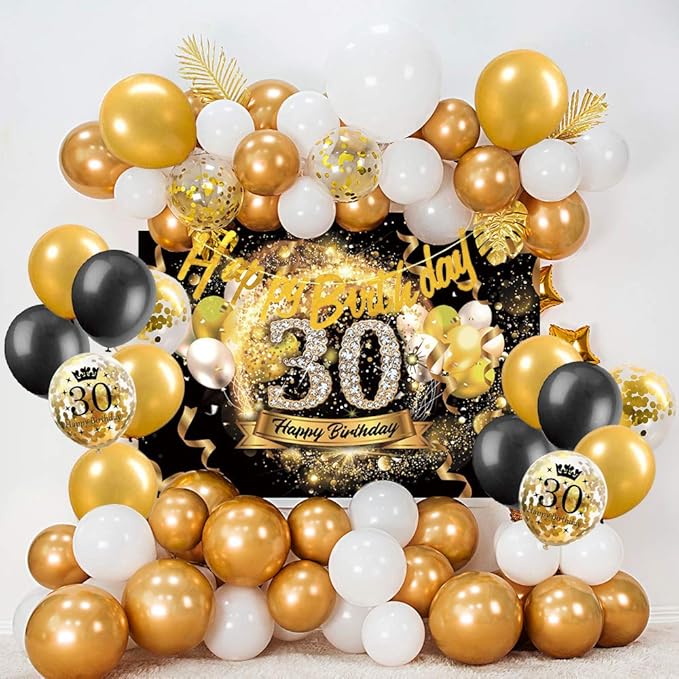Banniere Joyeux Anniversaire 40 Ballon En Latex Pour Photo Booth Pour Hommes Et Femmes Adult Decor Mmtx 30 Anniversaire Decoration Noir Or De Fete Affiche Toile De Fond Avec Ballon Guirlande Arc