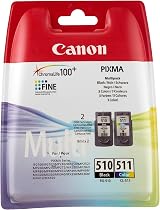 Canon PG510 CL511 Ink Cartridges Black Colour 9ml 2970B010 view 1