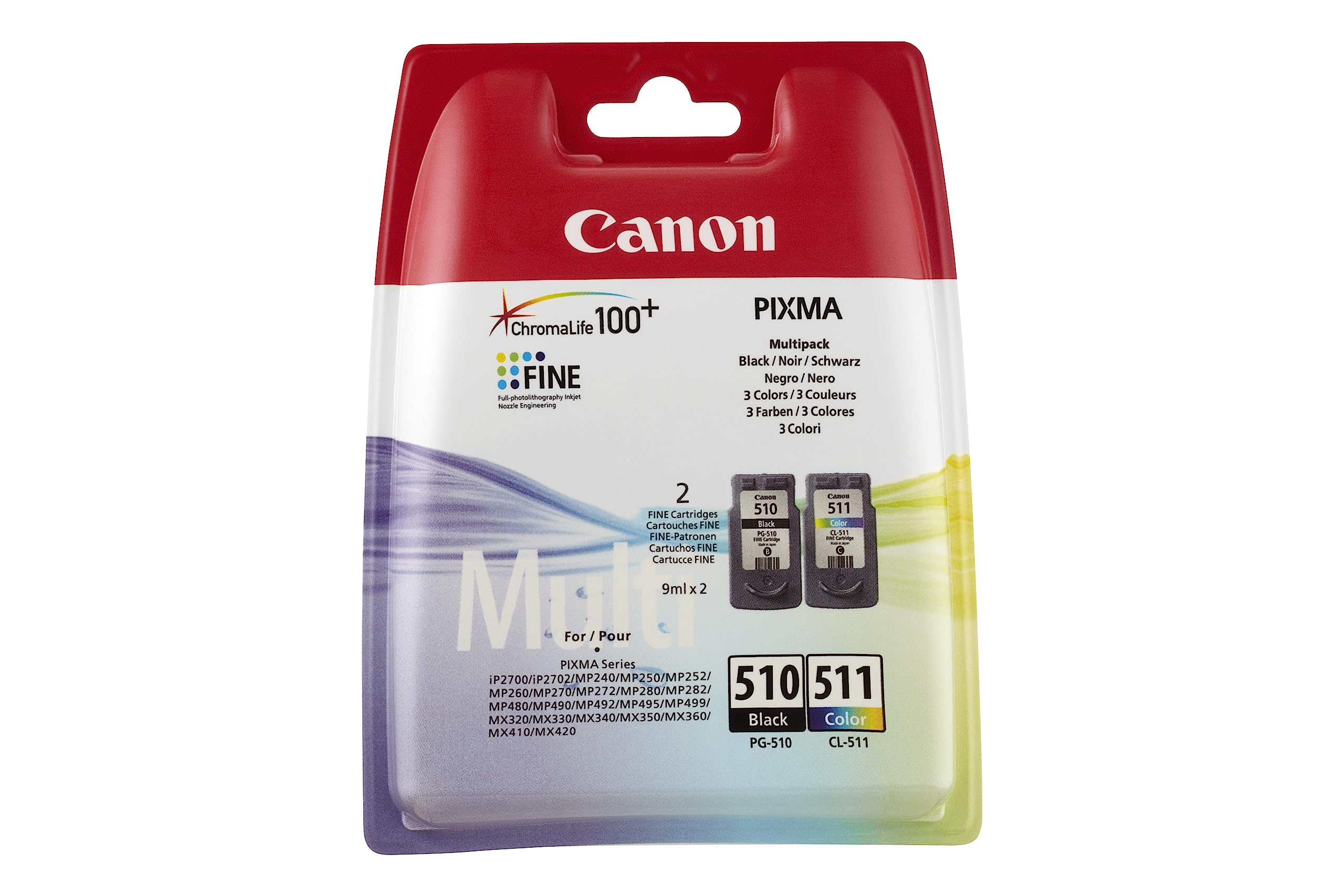 Canon PG510/ CL511 Ink Cartridges - Black/Colour, Medium