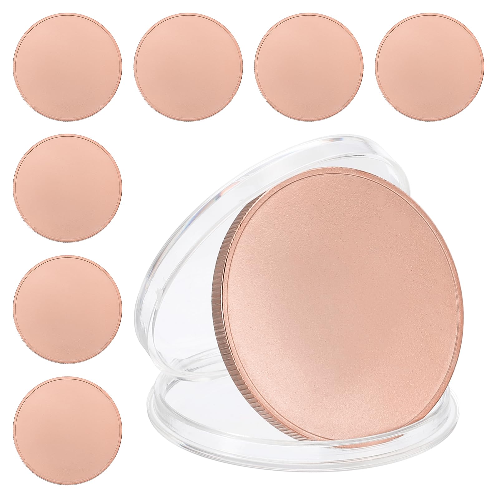 PATIKIL 8pcs Blank Coins for Engraving, 40mm Coin Blanks Laser Engraving Blanks Custom Challenge Coins Metal Disc Tags Circle Round Plate for Laser Engraving Stamping, Rose Gold