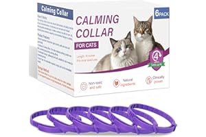 Trihood 6 Pack Calming Collar for Cats - Long-Lasting 45-Day Effect, Adjustable Soother Cat Calming Collars Anxiety Relief Stress Pheromone, Waterproof & Comfort