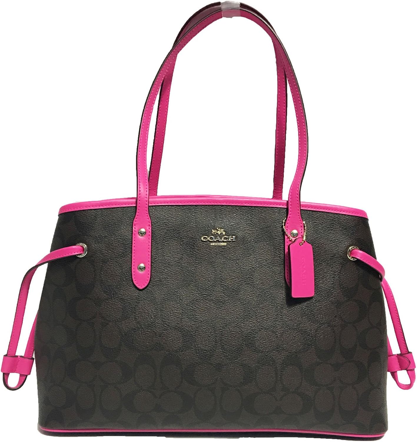 Coach Signature Drawstring Carryall Shoulder Bag F57842 (Brown/Bright