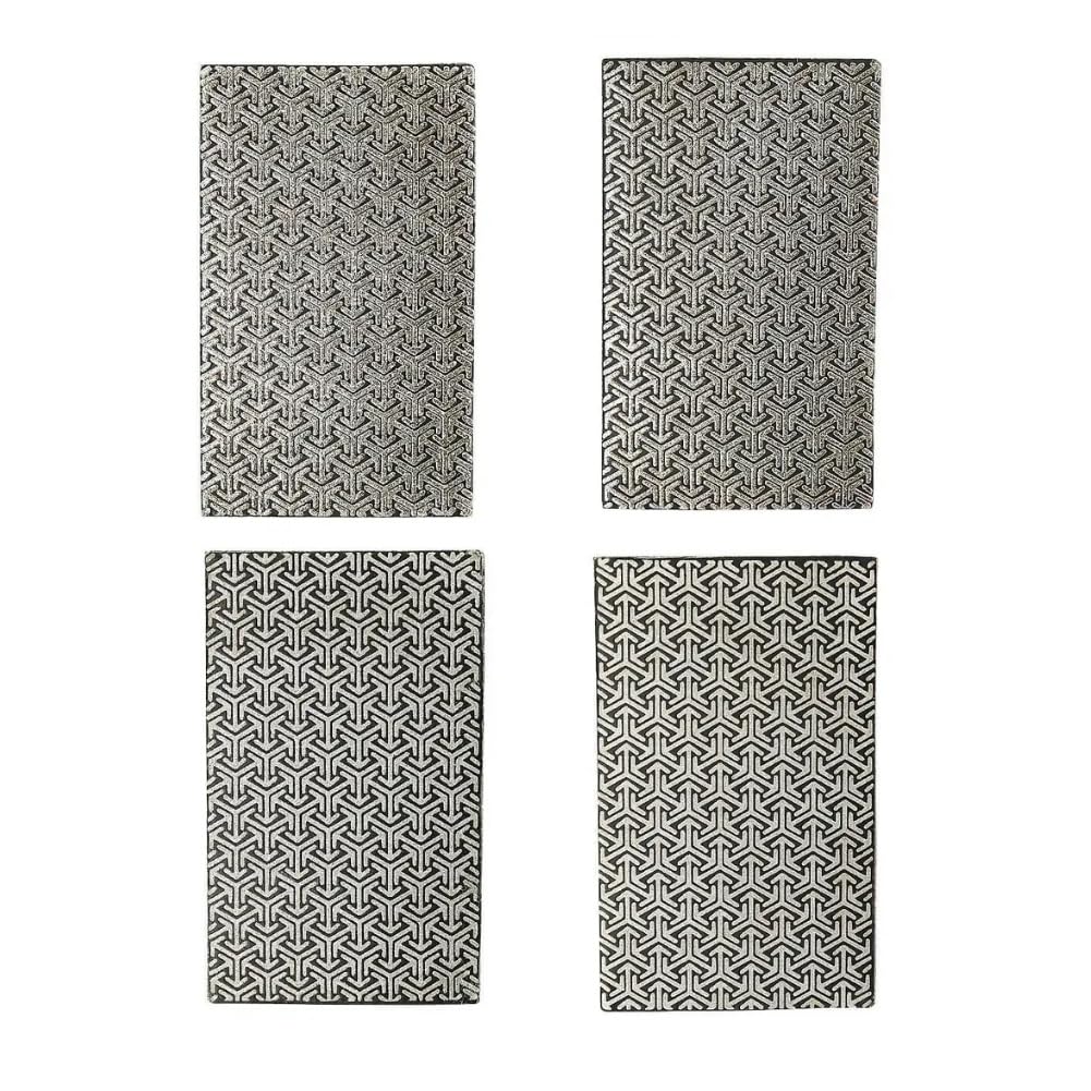 MiJunHD Electroplated Diamond Sanding Paper Sheet Pad, 4 Piece 60/100/200/400Grit 55mm*90mm Grinding Sandpaper Hook and Loop Backing for Glass Porcelain Ceramic Hand Polishing & Trimming