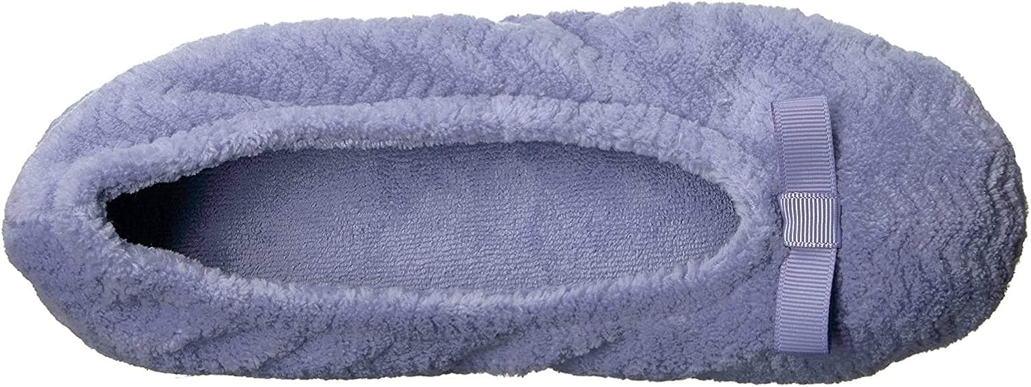  | isotoner Women's Chevron Microterry Ballerina House Slipper with Moisture Wicking and Suede Sole for Comfort | Slippers