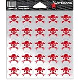 Award Decals New Skull & Crossbone Red/Clear 100 1