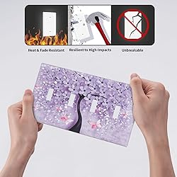 Spshian Light Switch Cover 3D Purple Tree 4 Gang