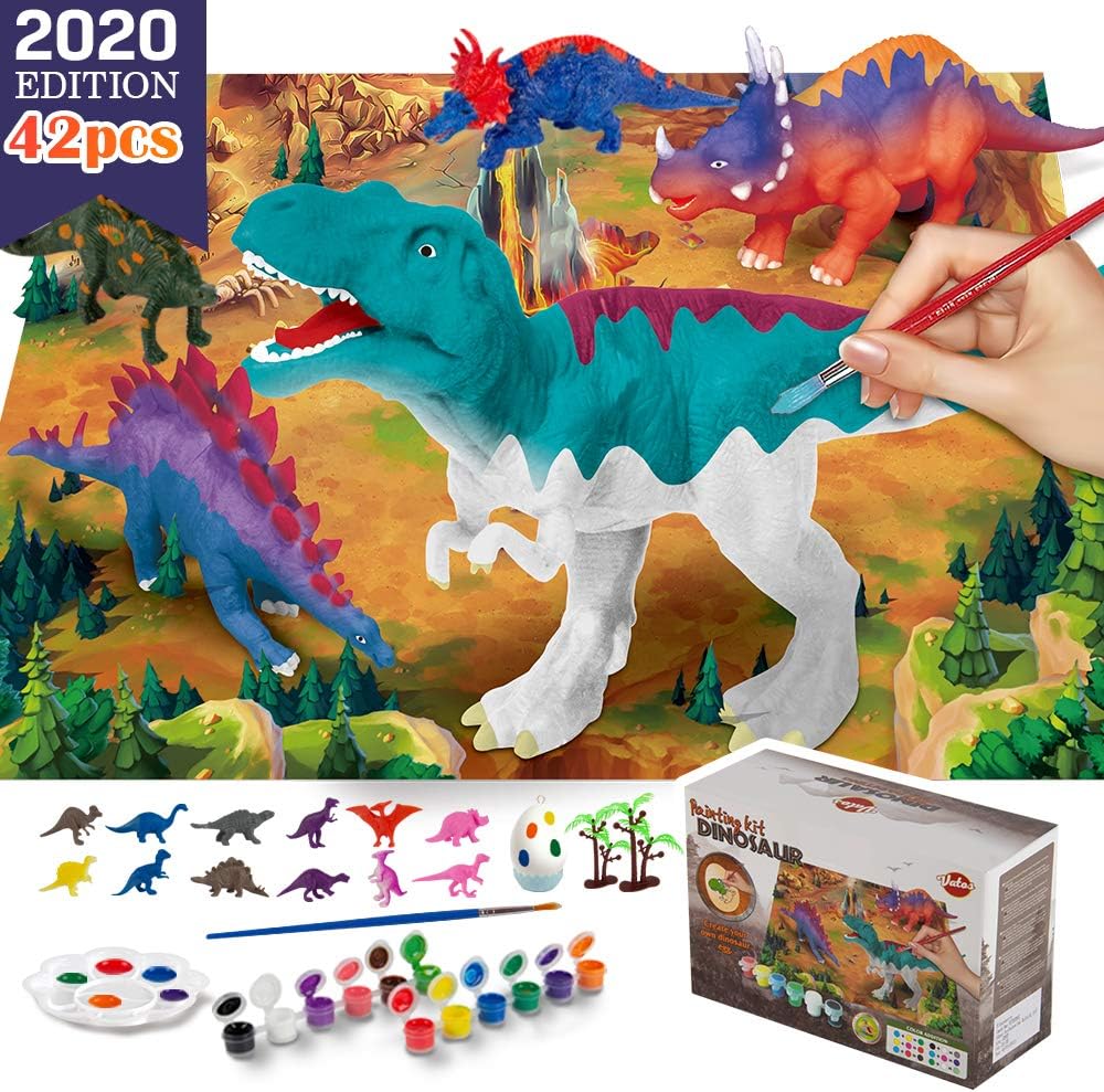 VATOS Dinosaur Painting KitPaint Your Own 3D Dinosaur Toys with 12