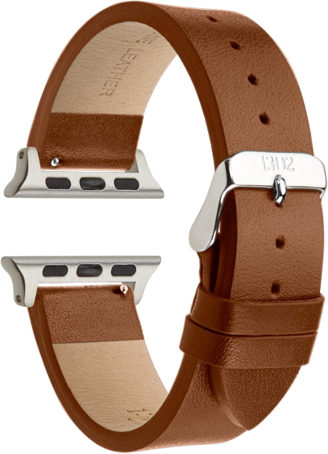 Compatible with Silver Apple Watch Band - Apple Watch Band 42mm Brown Leather - Apple Watch Band Tan - Leather Wrap Apple Watch Band -Apple Watch Band 42mm Tan - Leather iwatch-Gift for Him