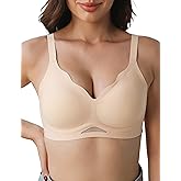 Tarbo Jelly Wireless Bras for Women No Underwire Push Up Bra Full Coverage Soft Comfort Seamless T-Shirt Supportive Bralette