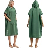 Eunzel Surf Poncho Changing Robe with Hood for Men & Women, Absorbent Quick Dry Microfiber Wetsuit Changing Towel with Pocket for Surfing, Beach, Swim & Outdoor Sports