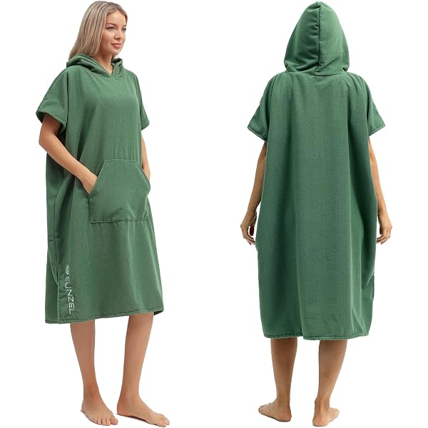 SUN NINJA Surf Poncho In Cotone Turco 100% | Asciugamano Con Cappuccio Uomo Donna | Leggero E Asciugatura Rapida Per Spiaggia E Piscina