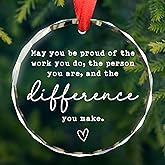 Thank You Gifts, May You Be Proud of The Work You Do, Farewell Gifts for Coworkers Appreciation Gift Thank You Gift for Women Boss Coworkers Teacher Nurse Mom Friends - Glass Ornament 2025