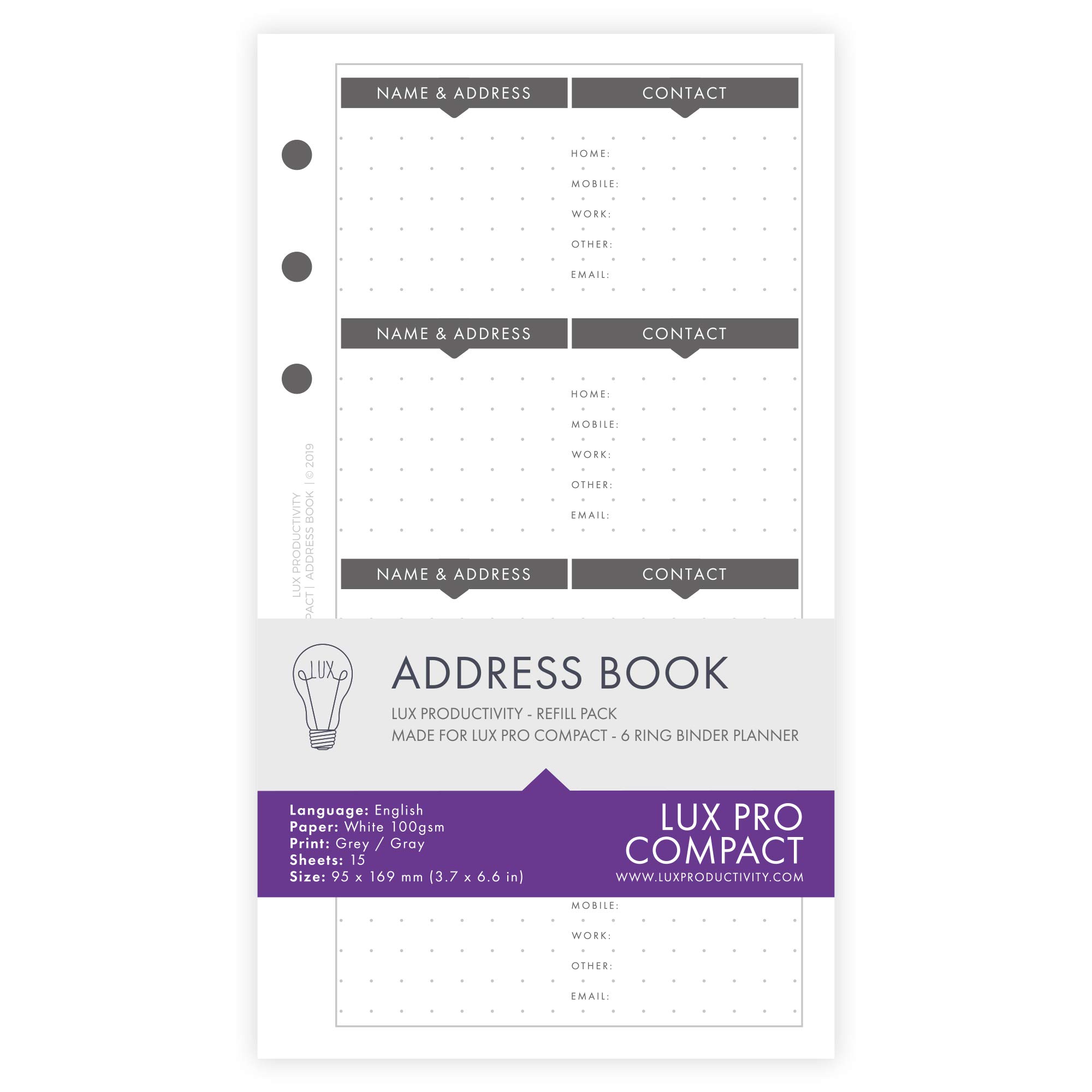 LUX COMPACT - Address book