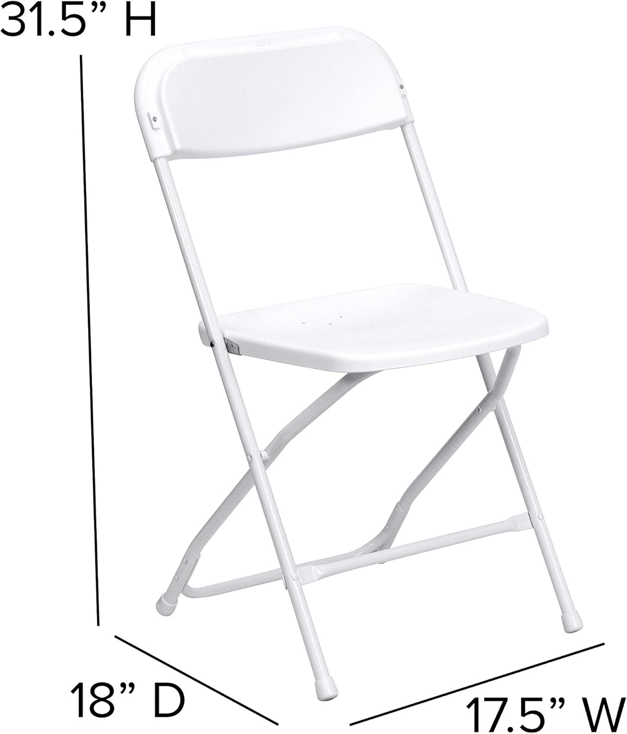 Flash Furniture HERCULES Series 650 lbs capacity Premium Plastic Folding Chair - White (10 Pack): Furniture & Decor