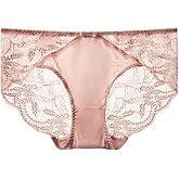 SilRiver Women's Silk Satin Panties Lace Brief Sexy Undies Breathable Underpants