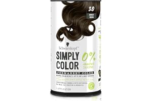 Schwarzkopf Simply Color Permanent Hair Dye, 3.0 Darkest Brown, Long-Lasting with Nourishing Ingredients, No Ammonia or Silicone, All Hair Types