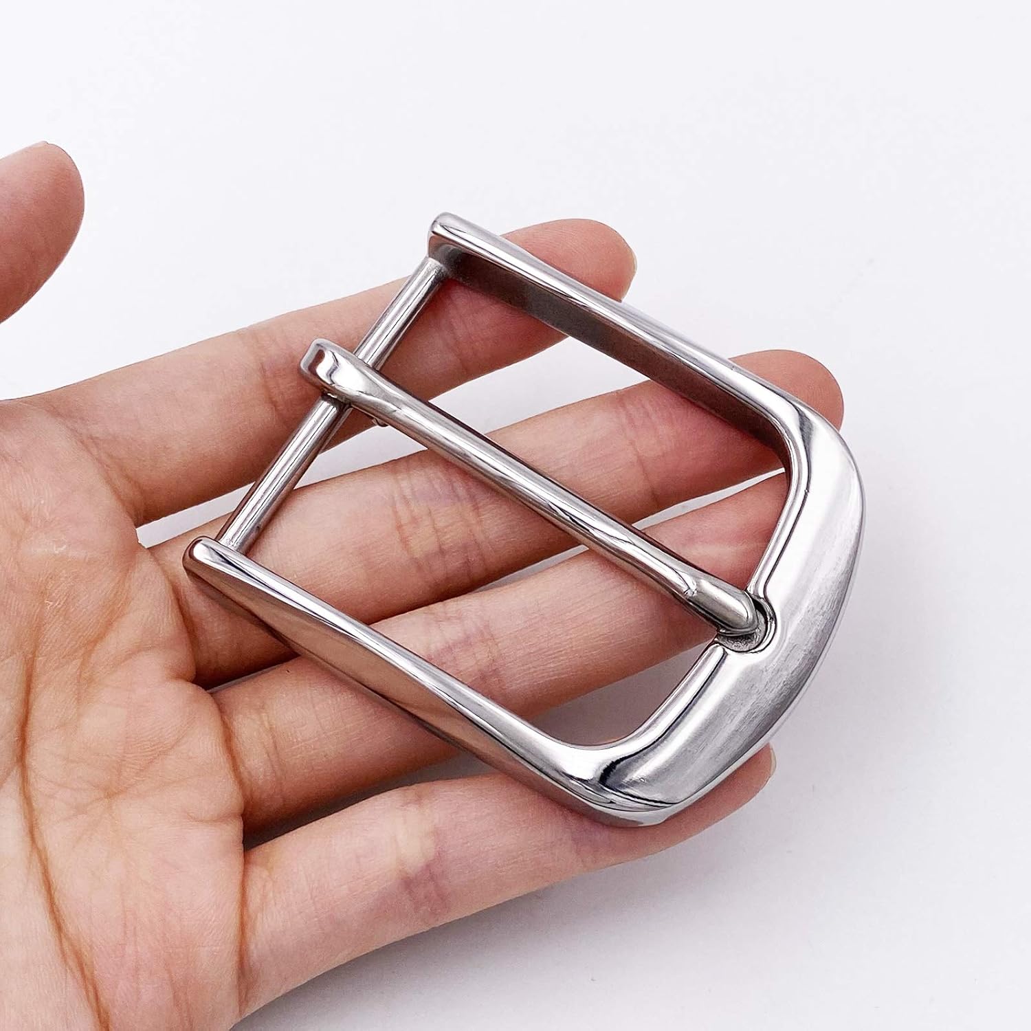 LAXPICOL 1.5"(40mm) Heavy Duty Stainless Steel Single Prong Square Belt Buckle: Clothing