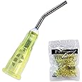 200 19 Gauge Dental Pre Bent Dispensing Needle Etch Tips - Blunt Disposable Oral Irrigation Flow & Applicator Tips - (Yellow) by PlastCare USA