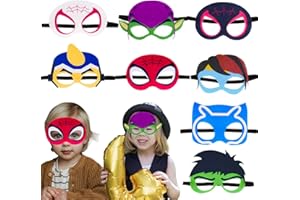 Jolumros Superhero Masks Party Favors for Kids, 8 Packs Super Hero Costumes Party Masks Birthday Gift Halloween Cosplay Felt Mask Superhero Partys Supplies Favors Decorations