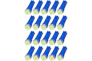 cciyu 20 Pack Ice Blue T5 58 70 73 74 Dashboard Instrument Panel Instrument Gauge 5050SMD LED Wedge Lamp Bulb Light