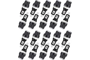 Hyamass 20Pcs Black Fuse Holder with Screw Cap for Fuse Insert, Panel Mounted, AC 250V 10A/125V 15A, for Solar Panel, Solar Controller, Boat Fuse Panel, Radio, Auto Stereo, Relay (5x20mm)
