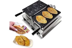 Mvckyi Commercial 3 PCS Abalone Shape Electric Waffle Maker with removable plates, Non Stick Vagina Waffle Machine Hot Dog Baker, Strange Shape Sausage Female Pussy Grill Baker for Party Snack Food