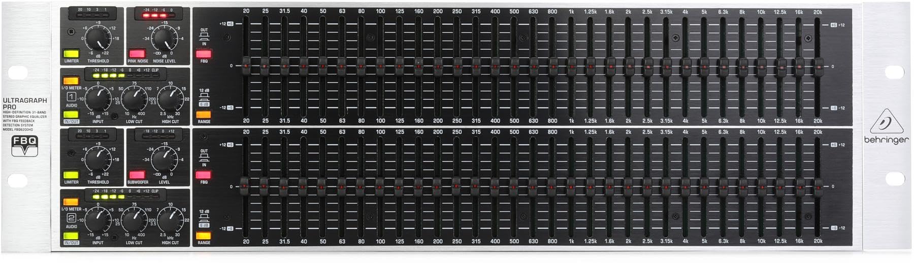 Behringer ULTRAGRAPH PRO FBQ6200HD High-Definition 31-Band Stereo Graphic Equalizer with FBQ Feedback Detection System