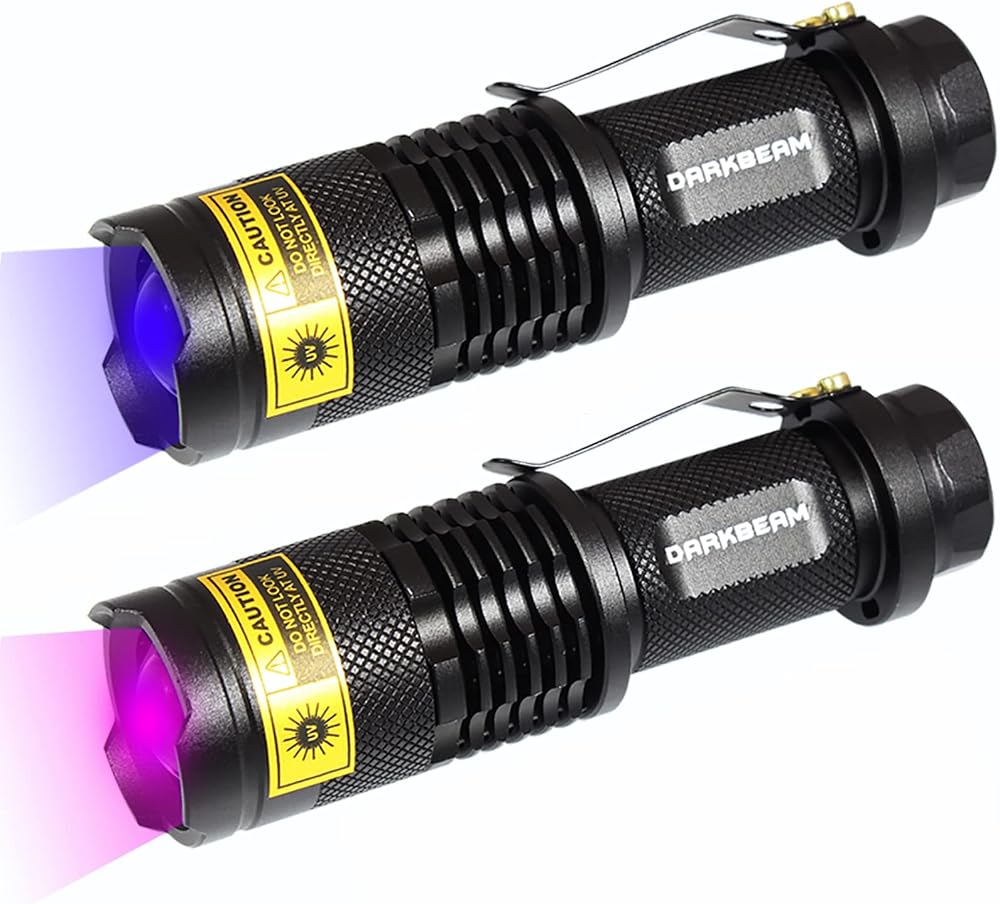 DARKBEAM UV Torch 365nm 395nm Dual Mini Ultraviolet Flashlight