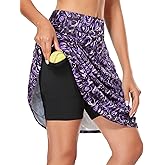 Kimmery Golf Skirts for Women 20" Knee Length Skorts Skirts with 3 Pockets Split Hem Athletic Skirts Sizes M-3XL