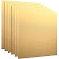 Yaocom 6 Pieces Brass Plate 6 x 6, 18 Gauge(1mm) Thickness Brass Sheet Film Attached Metal Plates for Crafting Carving Stamping DIY Handicrafts Jewelry Models Repairs Electrical Home Improvement