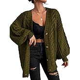 EXLURA Womens 2026 Oversized Cardigan Sweaters Fall Winter Lightweight Soft Knit Cardigan Open Front Button Outwear Coats