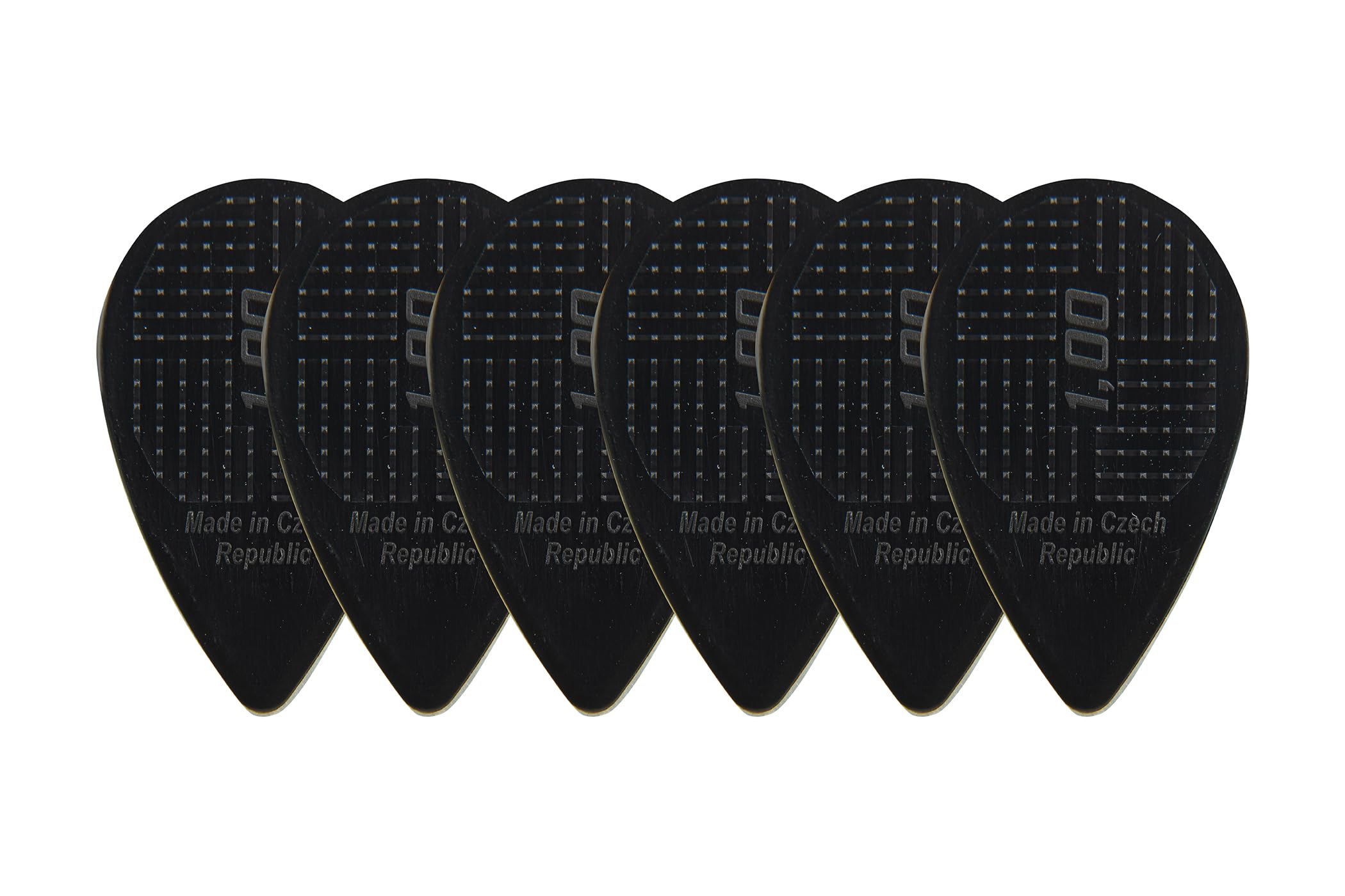 D-Grip B-100-06 Plektrum/Pick, Balkan Form, Schwarz, 6 Stück, 1,00 mm