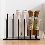 pickpiff Free Standing Shoe Rack Black Metal Holds 6 Pairs Boots