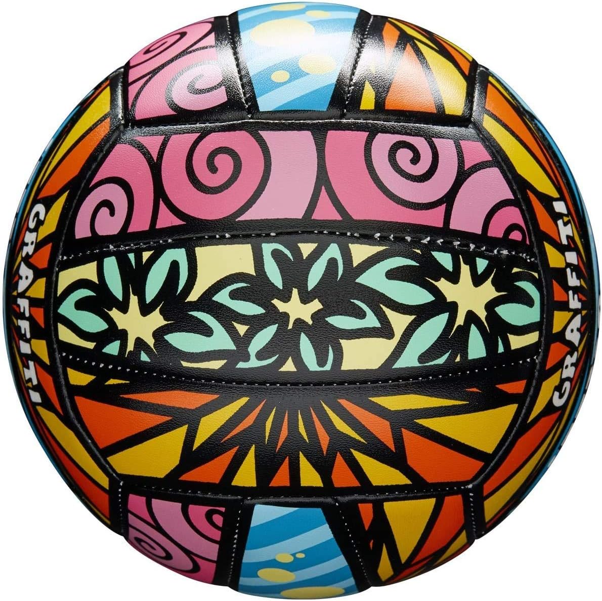 Wilson Graffiti Volleyball- Pink/Blue/Yellow : Sports & Outdoors