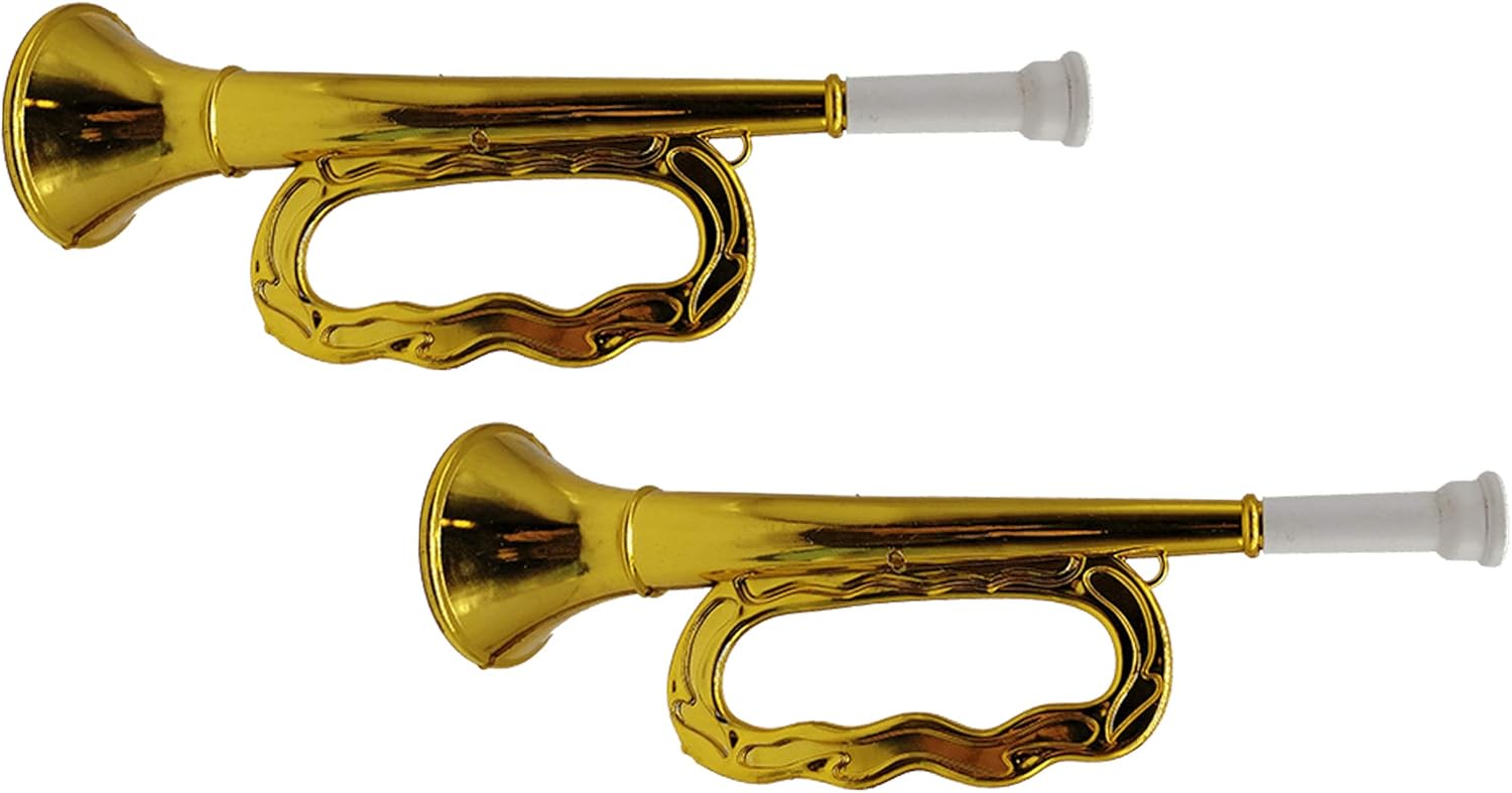 jameitop 2 x kinder trompete spielzeug trote gold party fanfare fasching krachmacher party dekoration spielzeug livemillennium com