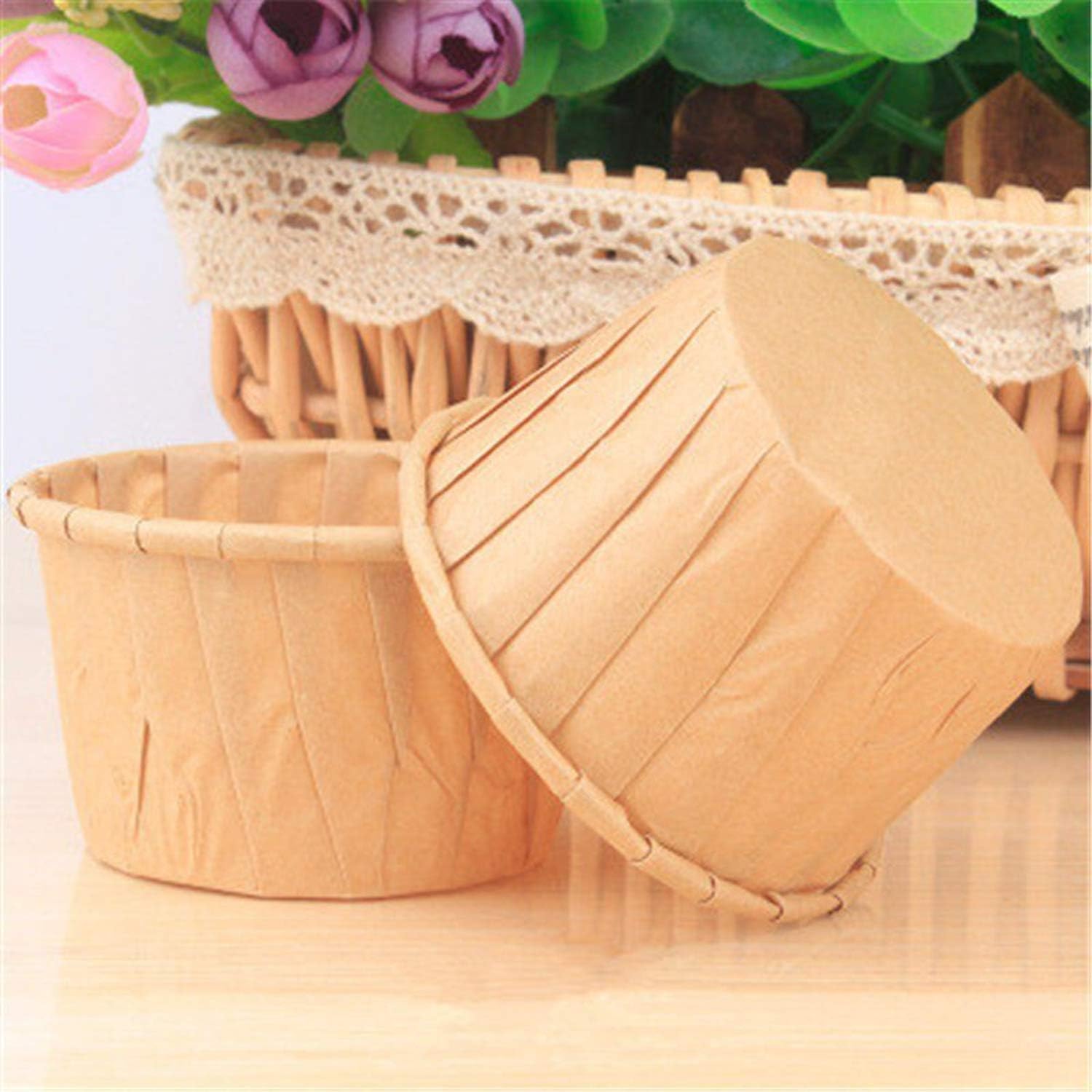 Amazon Muffin Tin Silicone 50pcs Tulip Muffin Cupcake Paper Cups