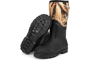 GUGULUZA Hunting Rubber Boots, Waterproof Hunting Boots with 6 mm Neoprene for Men, Insulated Rain Boots for Outdoors