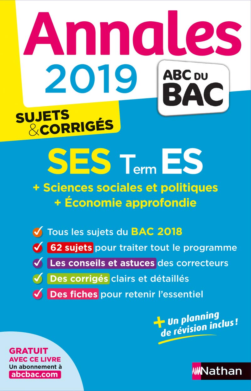 Amazonfr Annales Abc Du Bac 2019 Sciences Economiques - 