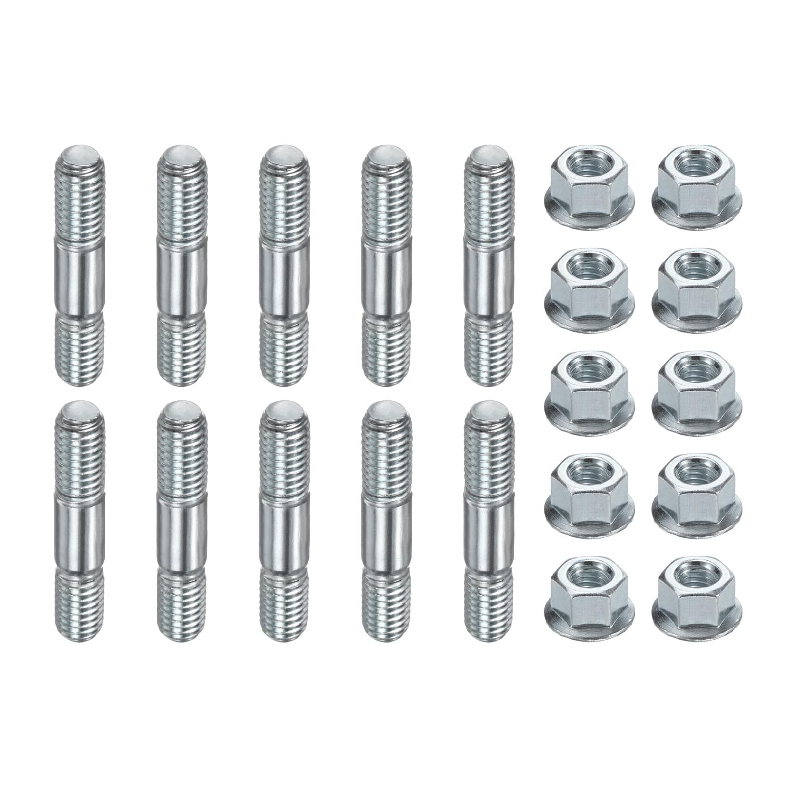 M METERXITY 10-Set Chainsaw Guide Bar Studs & Bar Nuts M8 x 1.25 Thread Manganese Steel Double End Bar Studs for Echo 52/28/59 Chainsaw Flange Bar Studs & Bar Nuts Kit Replacement