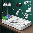 Geegoods Turtle Tank Aquarium with Light,Reptile Tank with Light and Water Pump,Turtle Aquarium Terrapin Lake with Platform Plants Tank for Pet Turtle Reptile Habitat（15.7''x11.8''x10''）