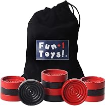 Amazon.com: Fun+1 Toys! 26 Red and Black Checkers Pieces Only ...