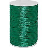 YEQIN 2mm x 100 Yards Quality Rattail Nylon Satin Cord Roll, Kumihimo Rattail, Chinese Knot (Green)