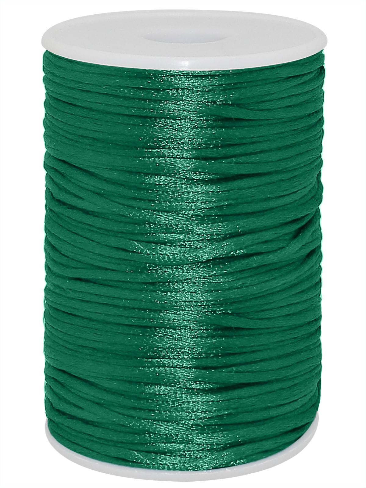 YEQIN 2mm x 100 Yards Quality Rattail Nylon Satin Cord Roll, Kumihimo Rattail, Chinese Knot (Green)