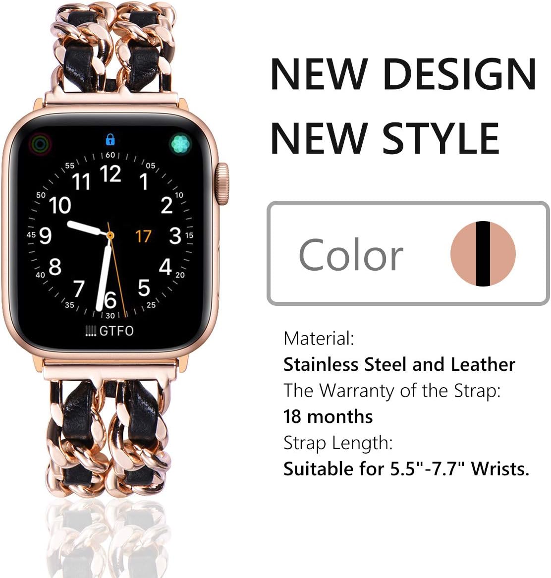 WINGLE 38mm 40mm 41mm 42mm(Series 10 11) Compatible with Apple Watch Straps,Women Metal Strap Replacement Bracelet for iWatch SE Series 11 10 9 8 7 6 5 4 3 2 1 - Image 3