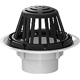 JUMBO 4-Inch Heavy Duty PVC Roof Drain with Cast Iron Dome