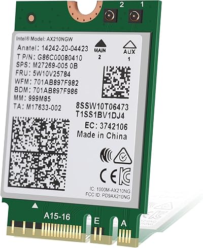 Intel WiFi 6E AX210 Gig+ Wireless Network Adapter Bluetooth 5.2 No vPro